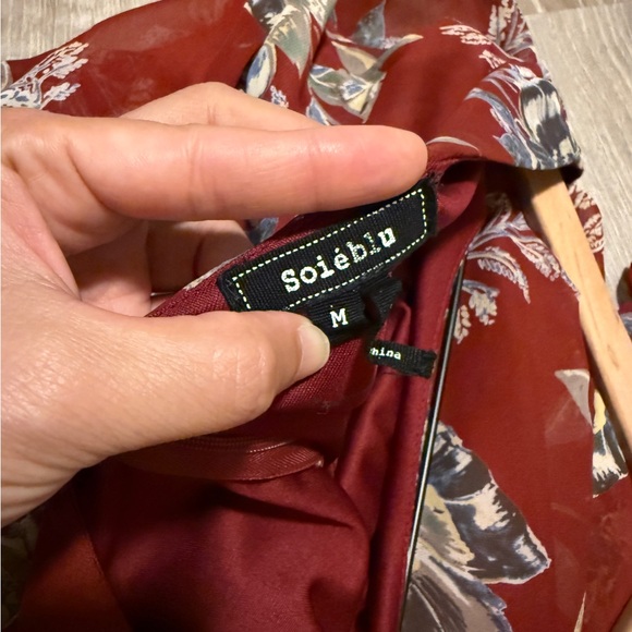 Soieblu Red Bishop Sleeve Sundress- Size M - Picture 10 of 13